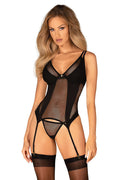   Komplet Gorset Model Nesari Black - Obsessive 