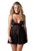   Komplet Model Donarella Babydoll Black - Obsessive 