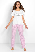  Piżama Damska Model Flawless 170006 White/Pink - Momenti Per Me 