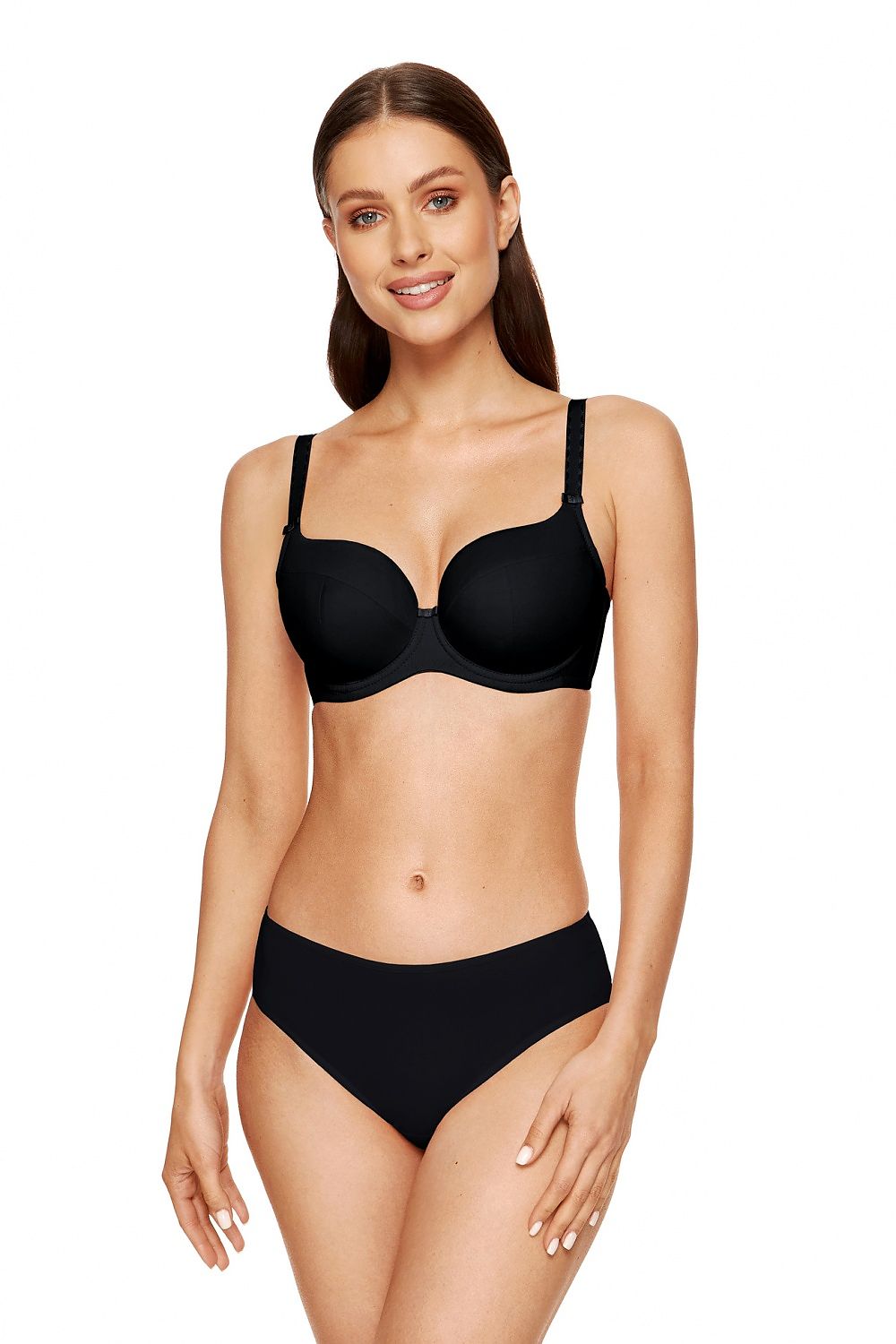  Biustonosz push up Biustonosz Usztywniany Model Anna Black - Gorteks 