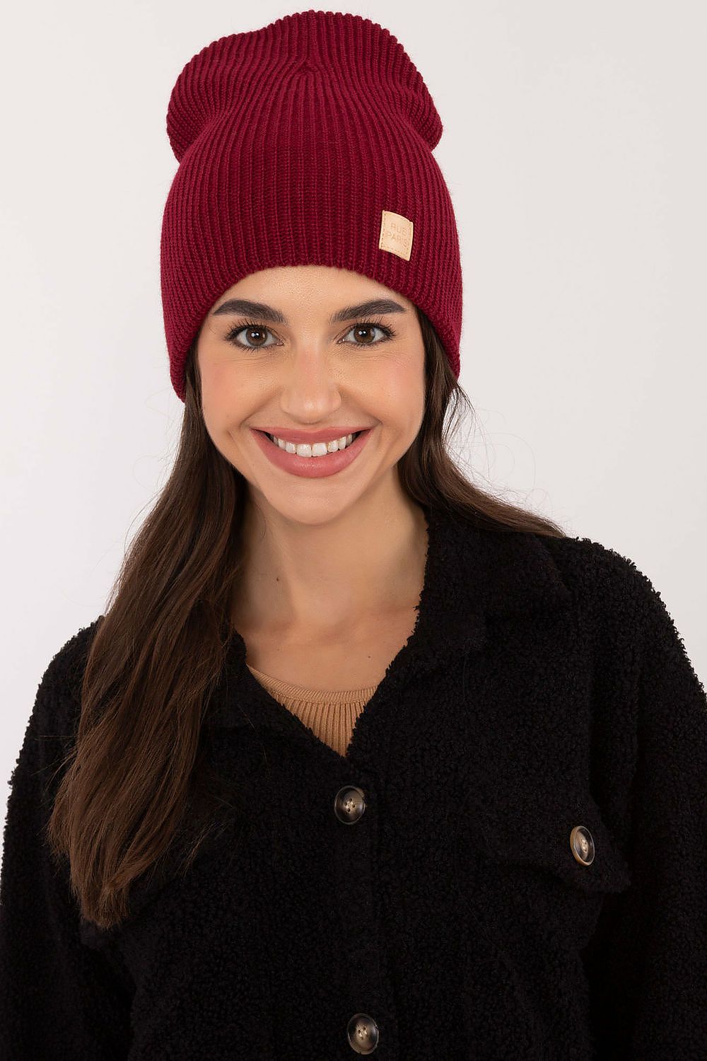   Czapka Model JK-CZ-50.25 Bordo - Rue Paris 