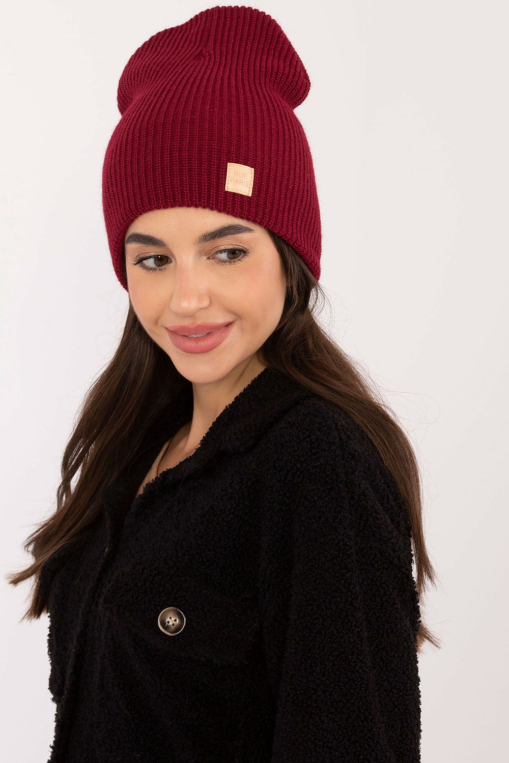   Czapka Model JK-CZ-50.25 Bordo - Rue Paris 