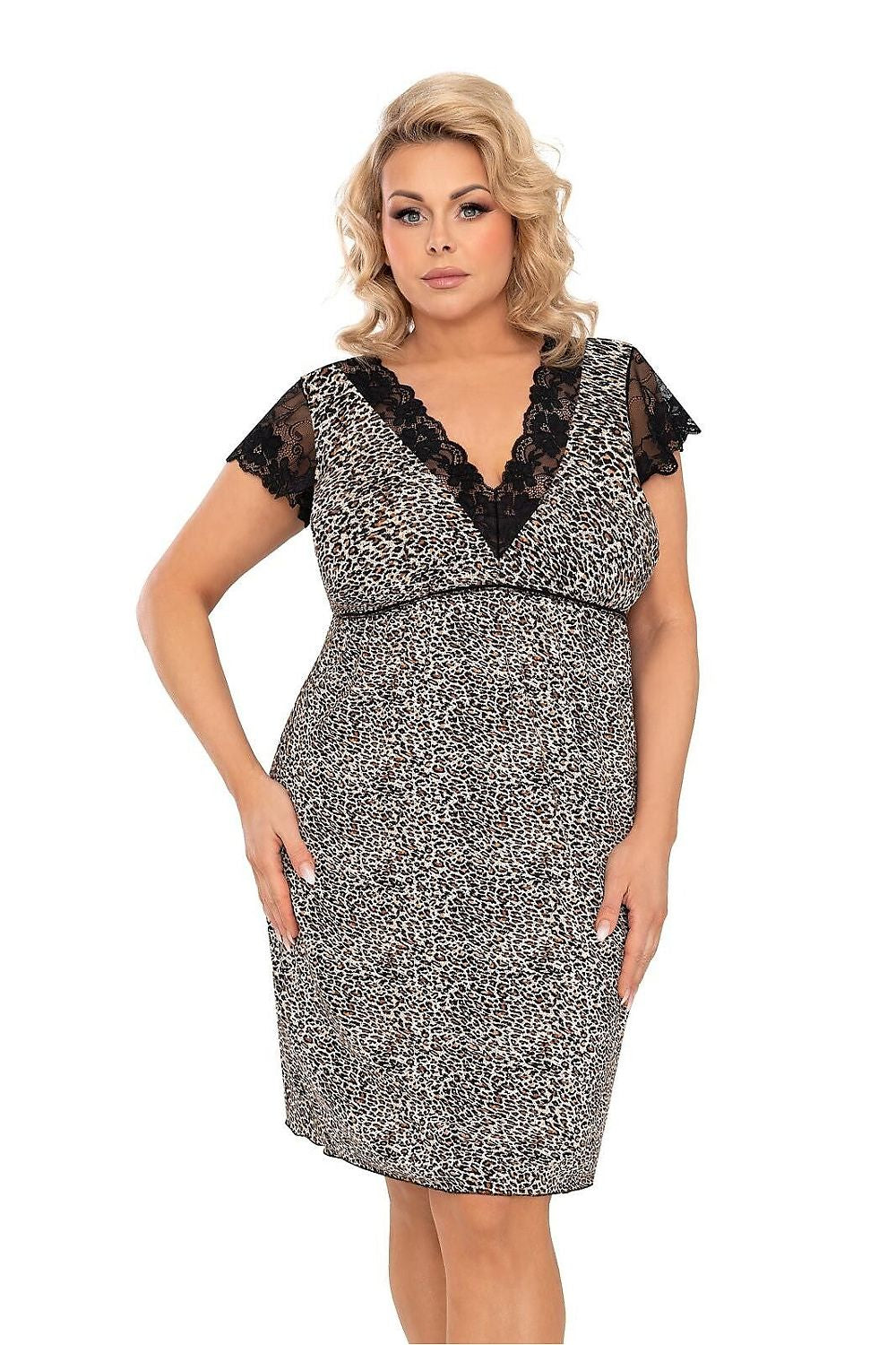   Koszula Nocna Model Omari Plus Size 213592 Panterka - Donna 