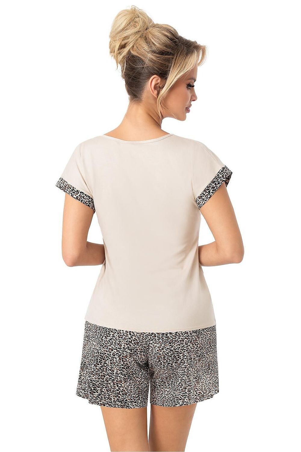  Piżama Damska Model Omari Short 213601 Beige/Panterka - Donna 