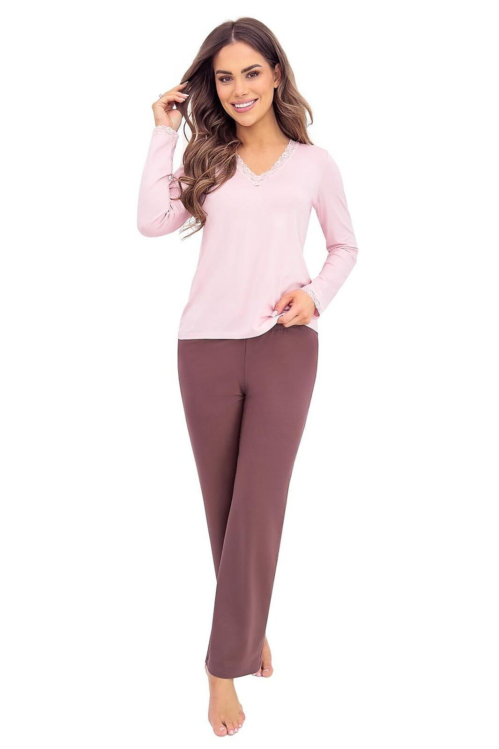 Piżama Damska Model Daphne Long 217053 Pink - Donna 
