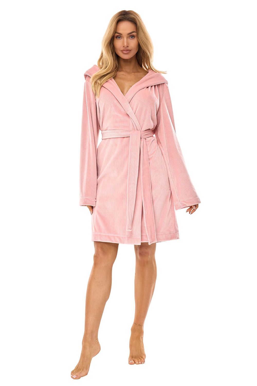  Szlafrok Damski Model Luna 2509 Powder Pink - L&L collection 