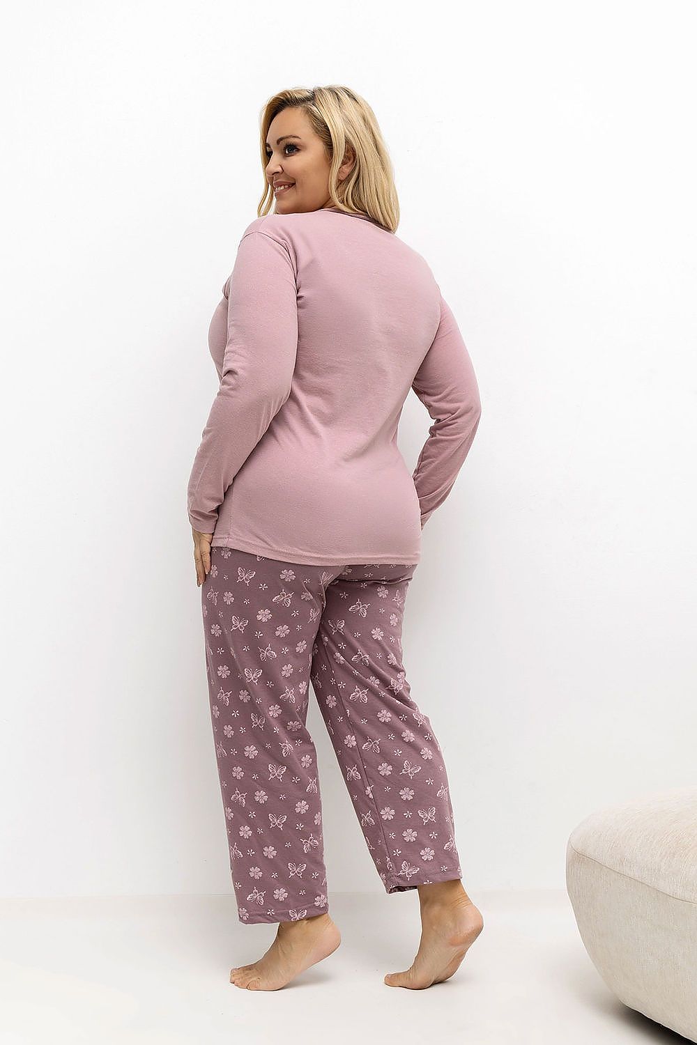   Piżama Damska Plus Size Model DU-PI-FP-500.25 Light Pink - Forever Pink 