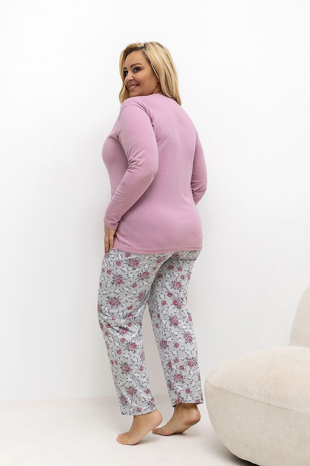   Piżama Damska Plus Size Model DU-PI-FP-506.56 Dark Pink - Forever Pink 