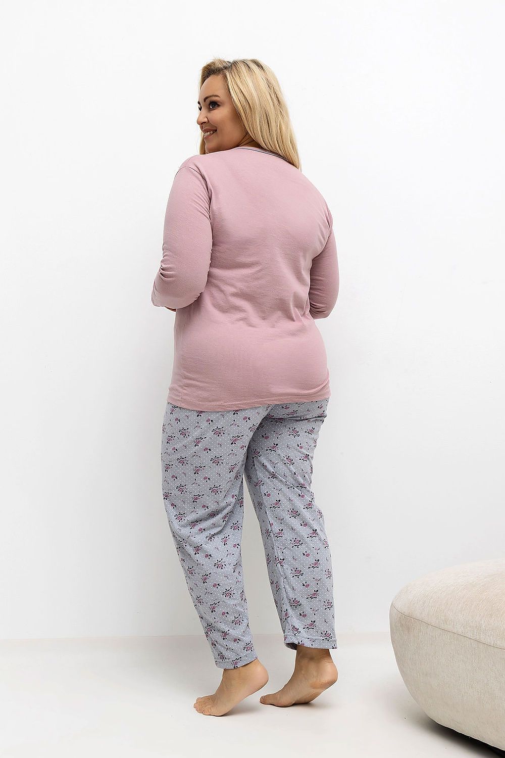   Piżama Damska Plus Size Model DU-PI-FP-501.22 Dark Pink - Forever Pink 
