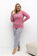   Piżama Damska Plus Size Model DU-PI-FP-501.22 Pink - Forever Pink 