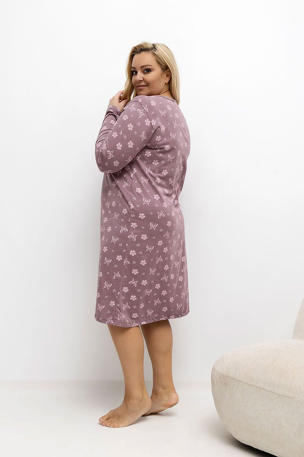   Koszula Nocna Plus Size Model DU-KN-FP-603.15P Dark Pink - Forever Pink 