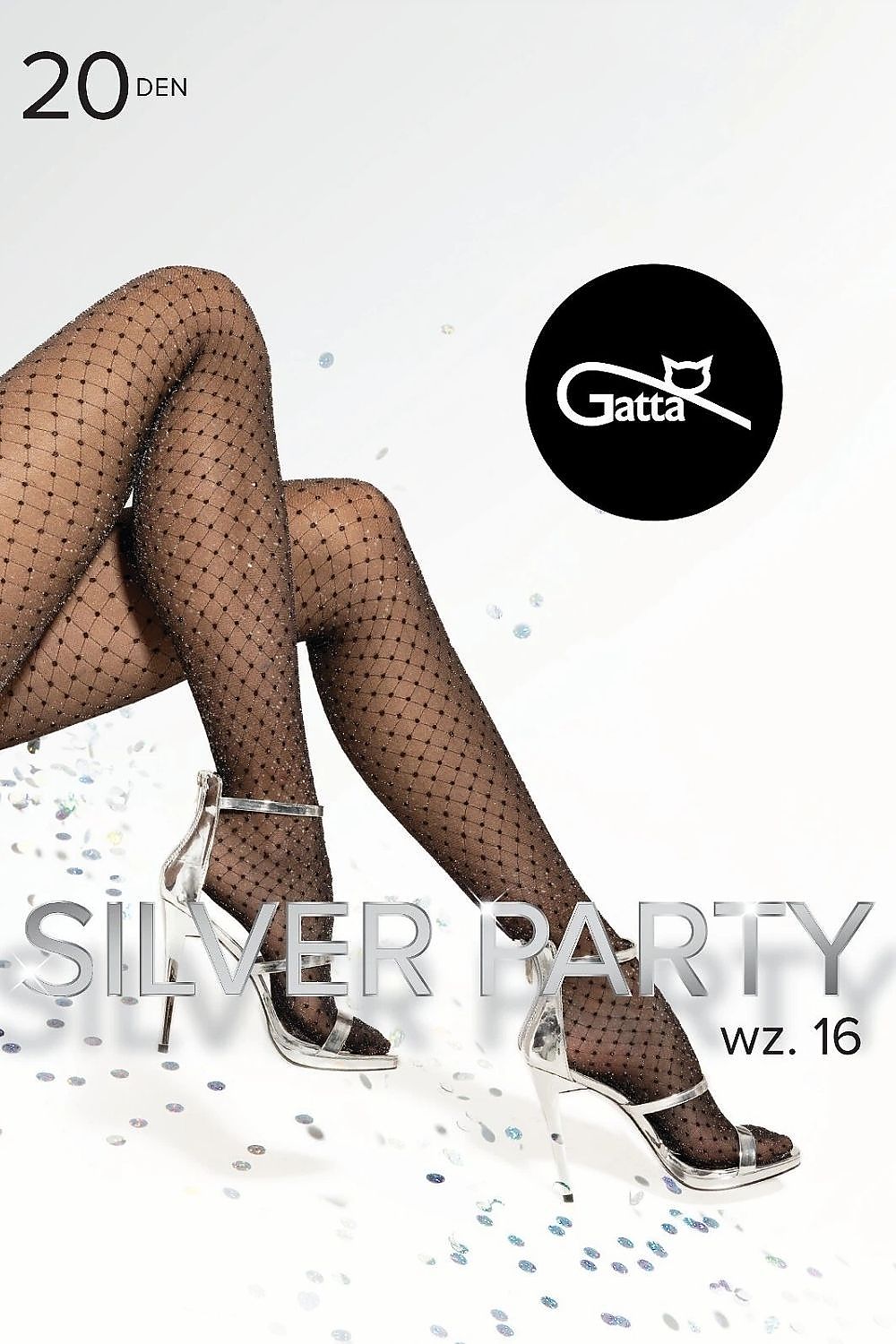   Rajstopy Model Silver Party wz.16 Nero/Silver - Gatta 