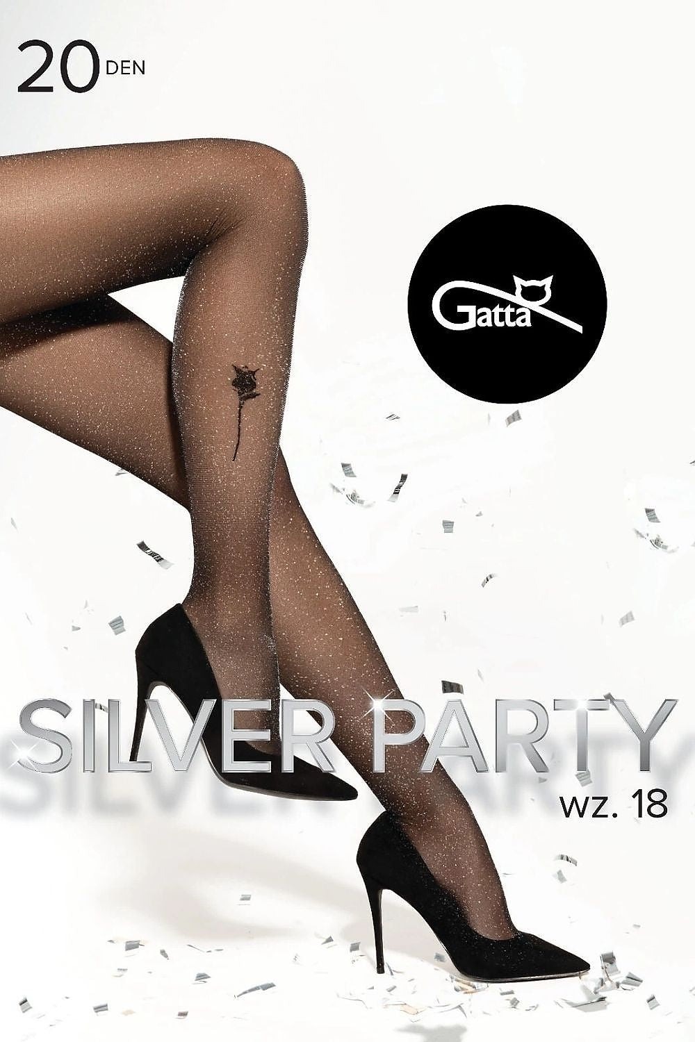   Rajstopy Model Silver Party wz.18 Nero/Silver - Gatta 