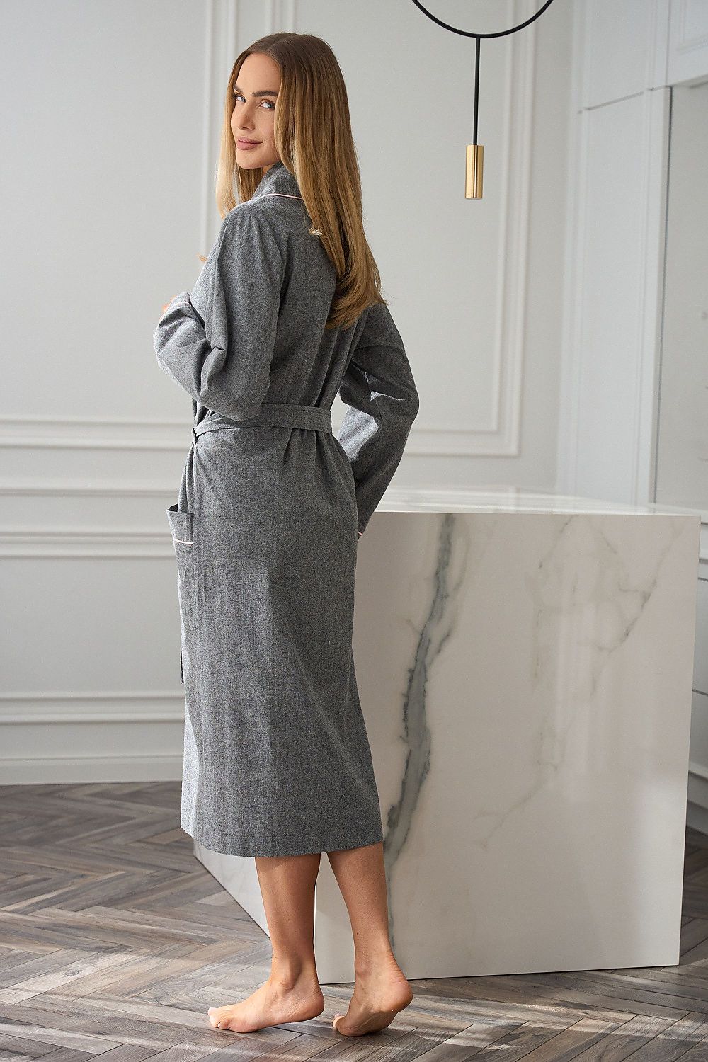  Szlafrok Damski Model Coco 2530 Grey - L&L collection 