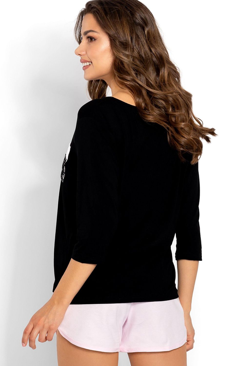 Piżama Damska Model Amanda 223875 Black/Pink - Momenti Per Me 