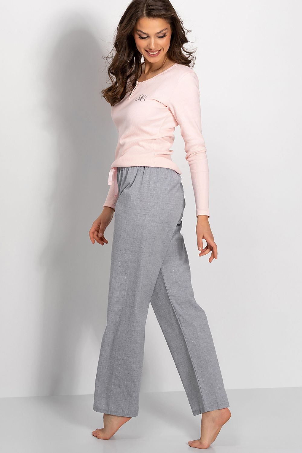  Piżama Damska Model Linda 179489 Pink/Grey - Momenti Per Me 