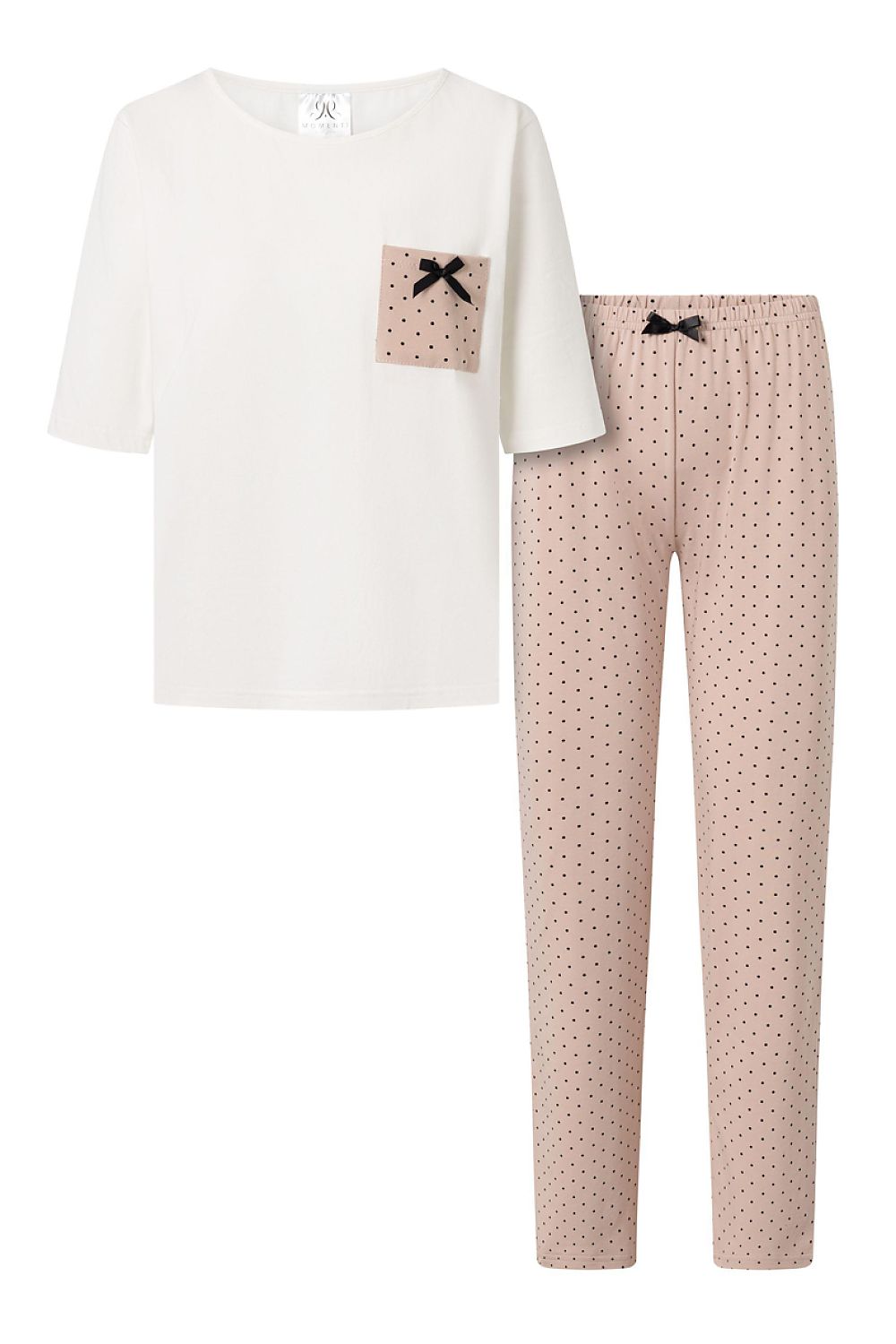  Piżama Damska Model Eliza 223380 Ecru/Powder Pink - Momenti Per Me 