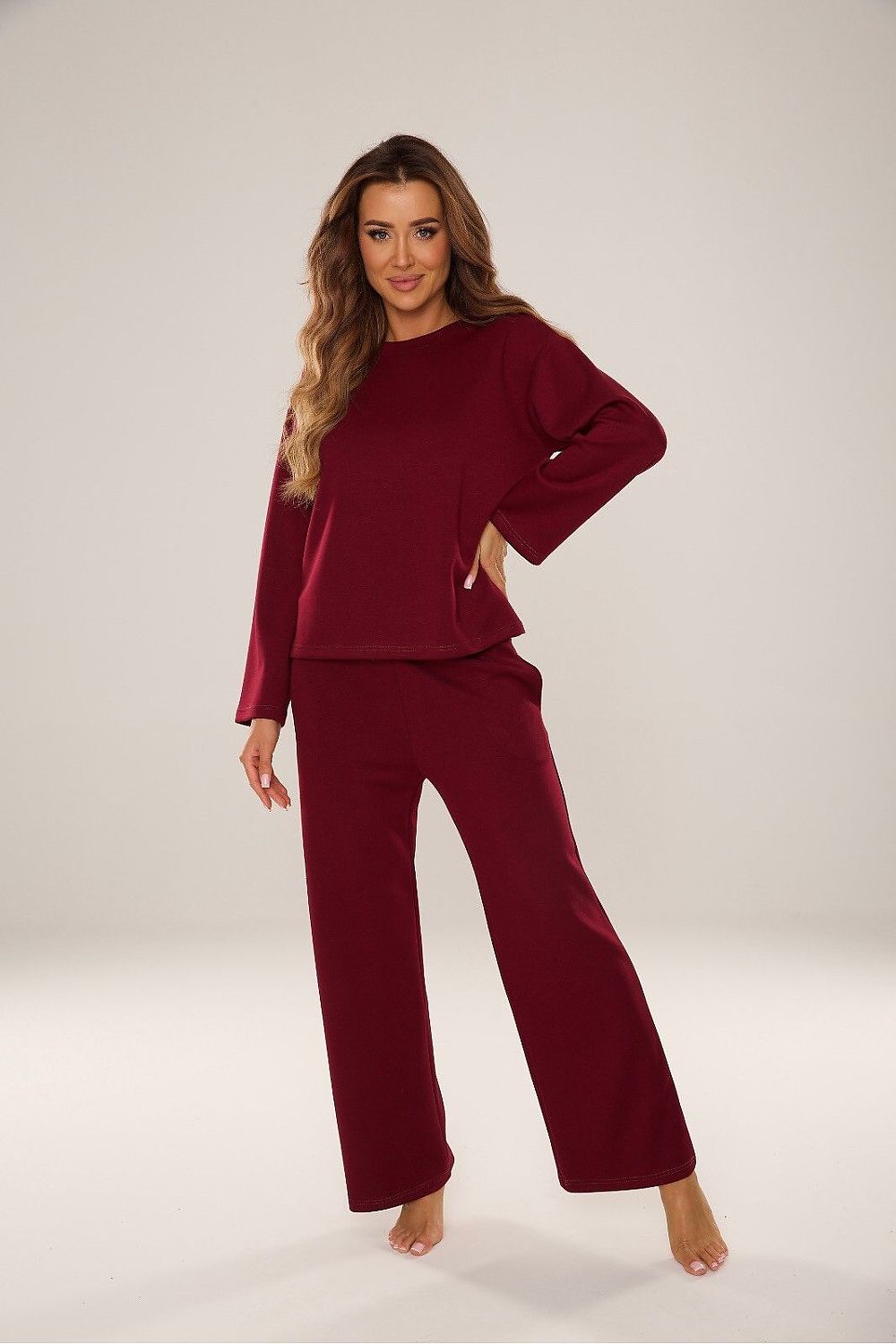 Spodnie Dres Damski Model Butter 886 Burgund - De Lafense 