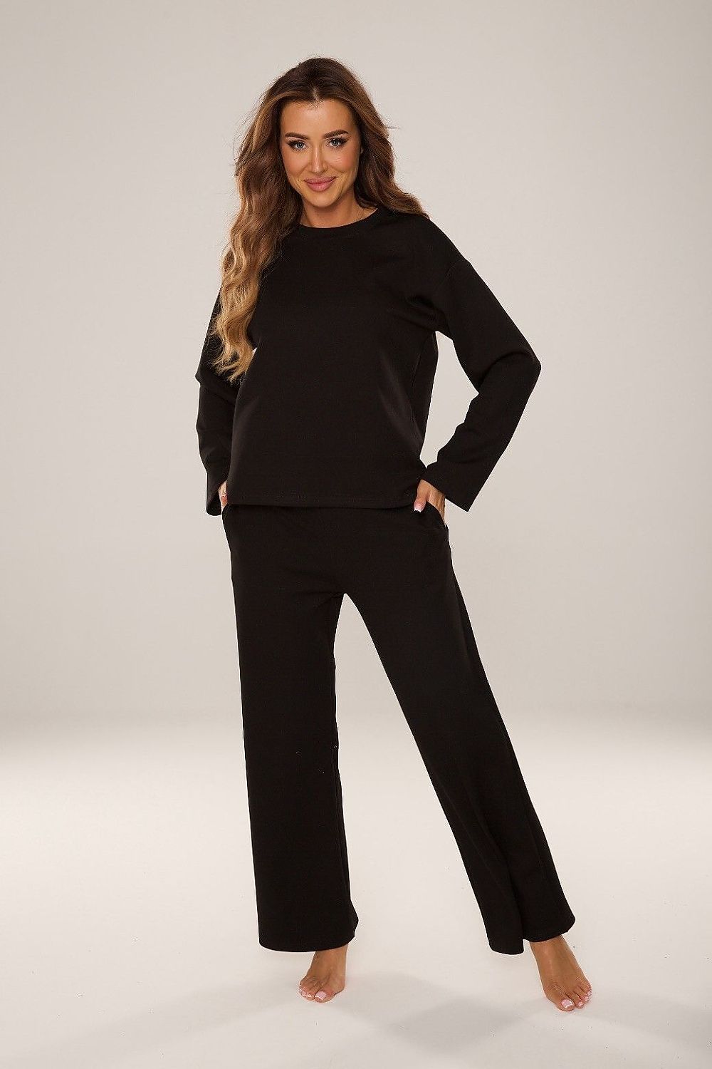  Spodnie Dres Damski Model Butter 886 Black - De Lafense 