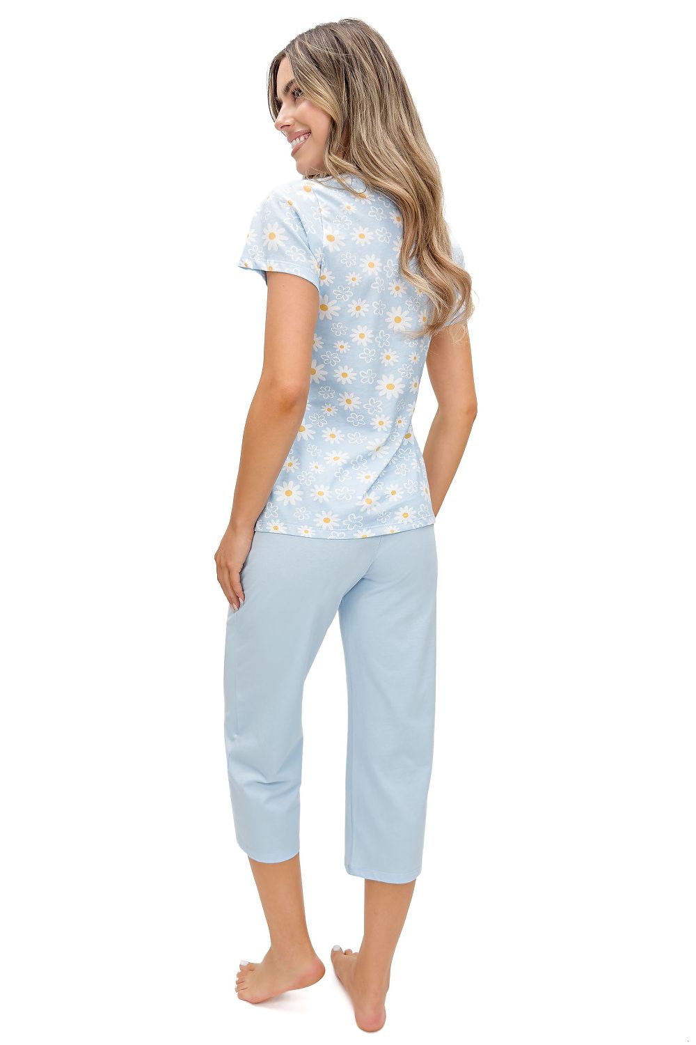  Piżama Damska Model Margaret 3/4 226485 Błękit Wzór - Donna 