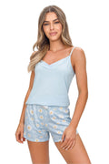  Piżama Damska Model Margaret Top 226479 Błękit Wzór - Donna 