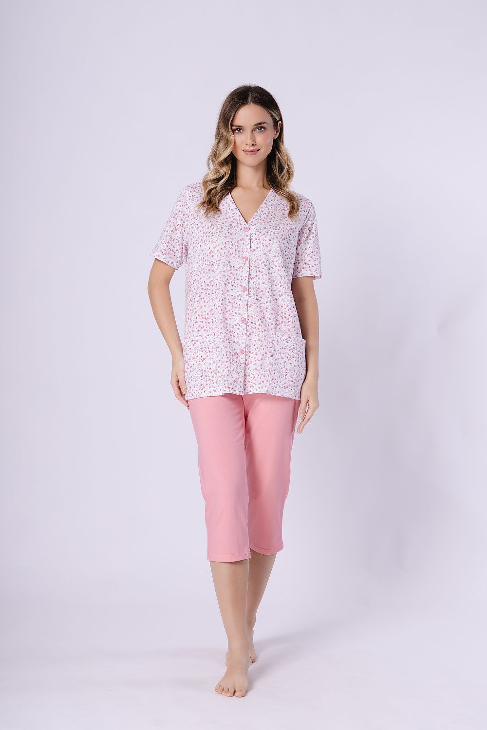  Piżama Damska Model Odetta 1722 Coral/White - M-Max 