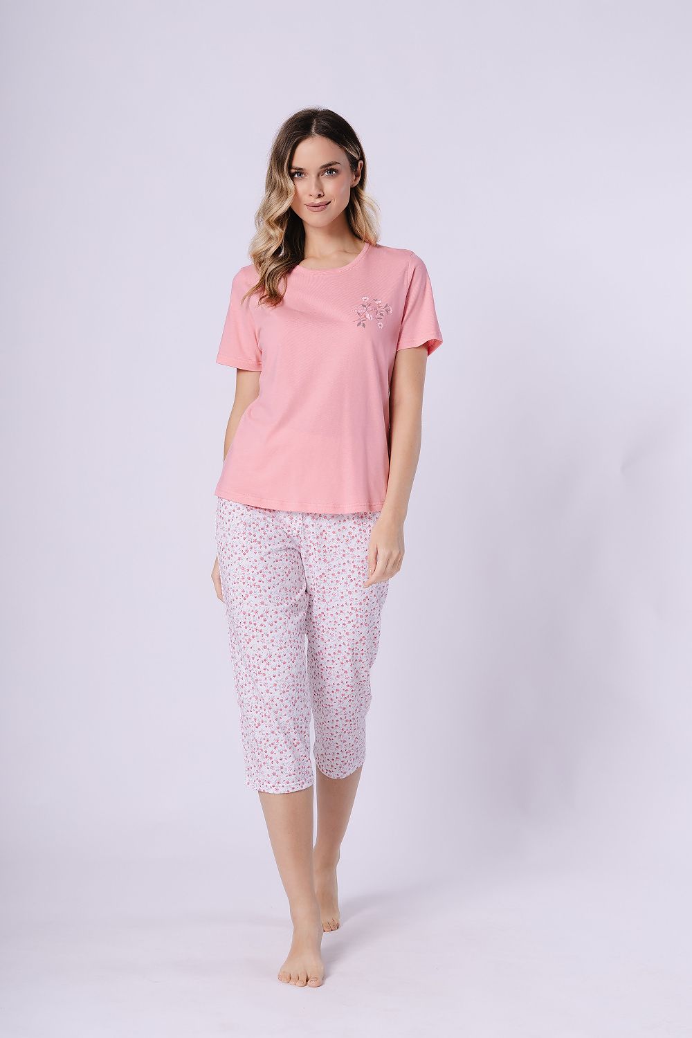 Piżama Damska Model Oksana 1721 Coral/White - M-Max 