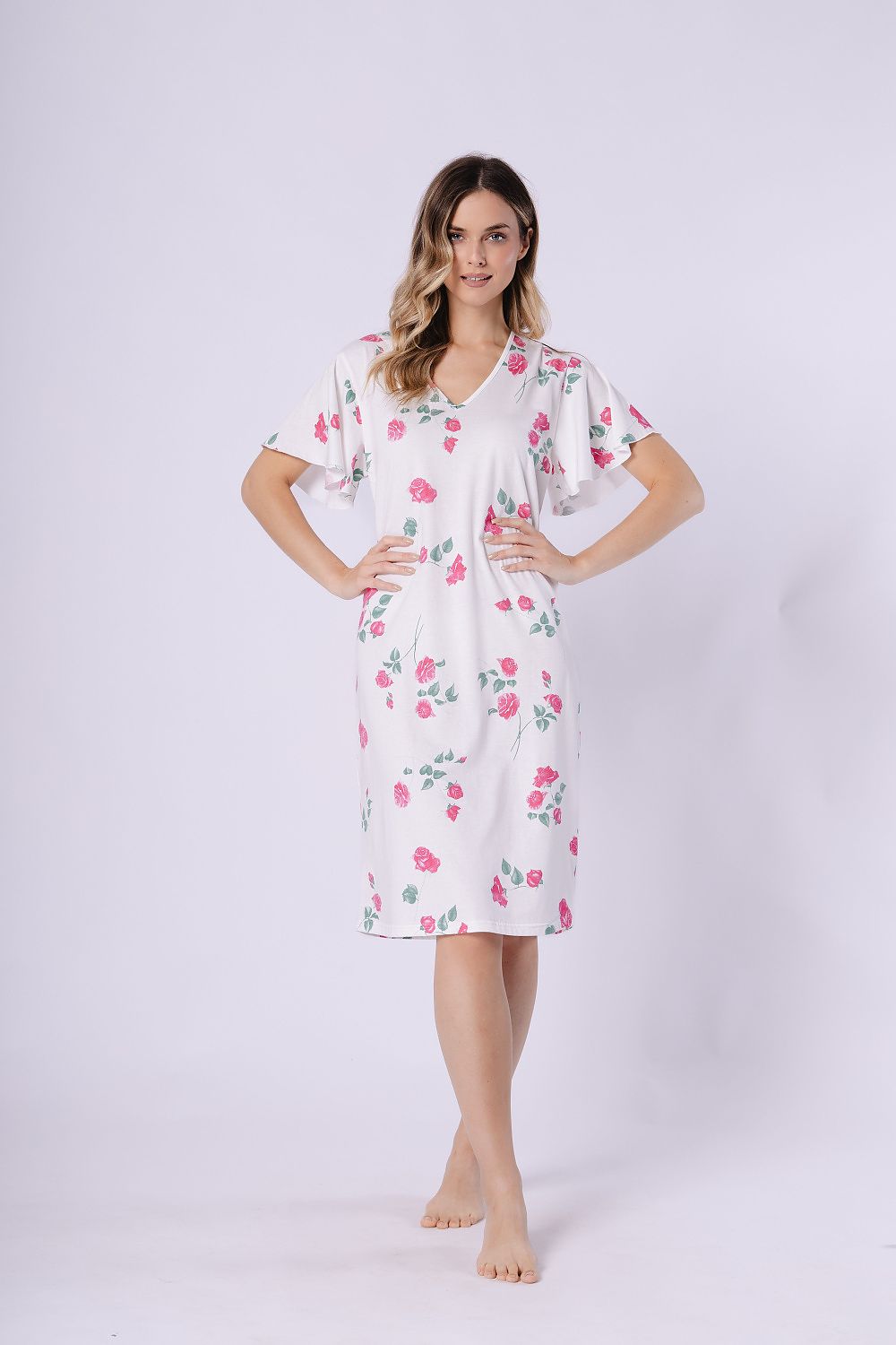  Koszulka nocna Koszula Nocna Model Venus 1726 Śmietana - M-Max 