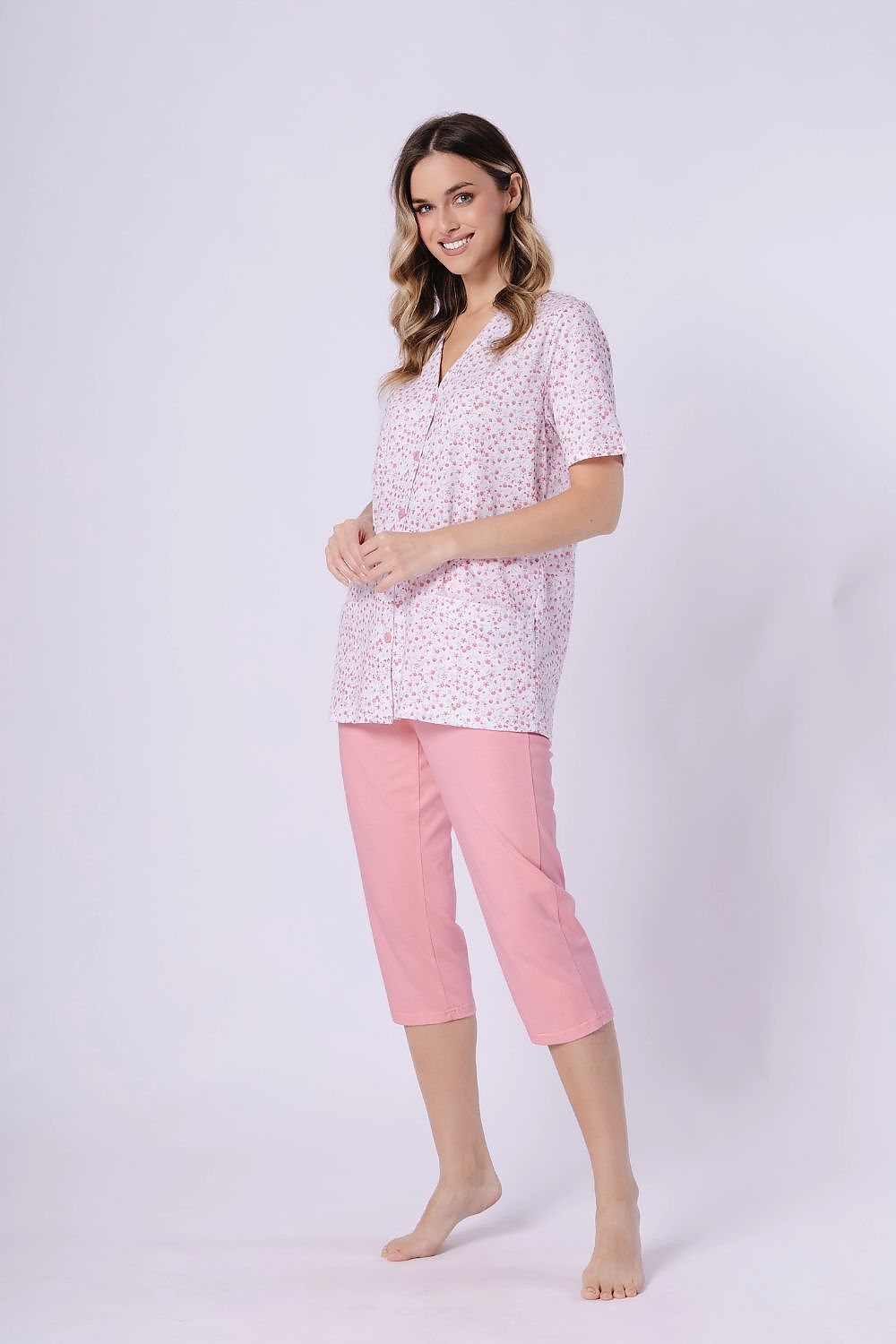  Piżama Damska Model Odetta 1722 Coral/White - M-Max 
