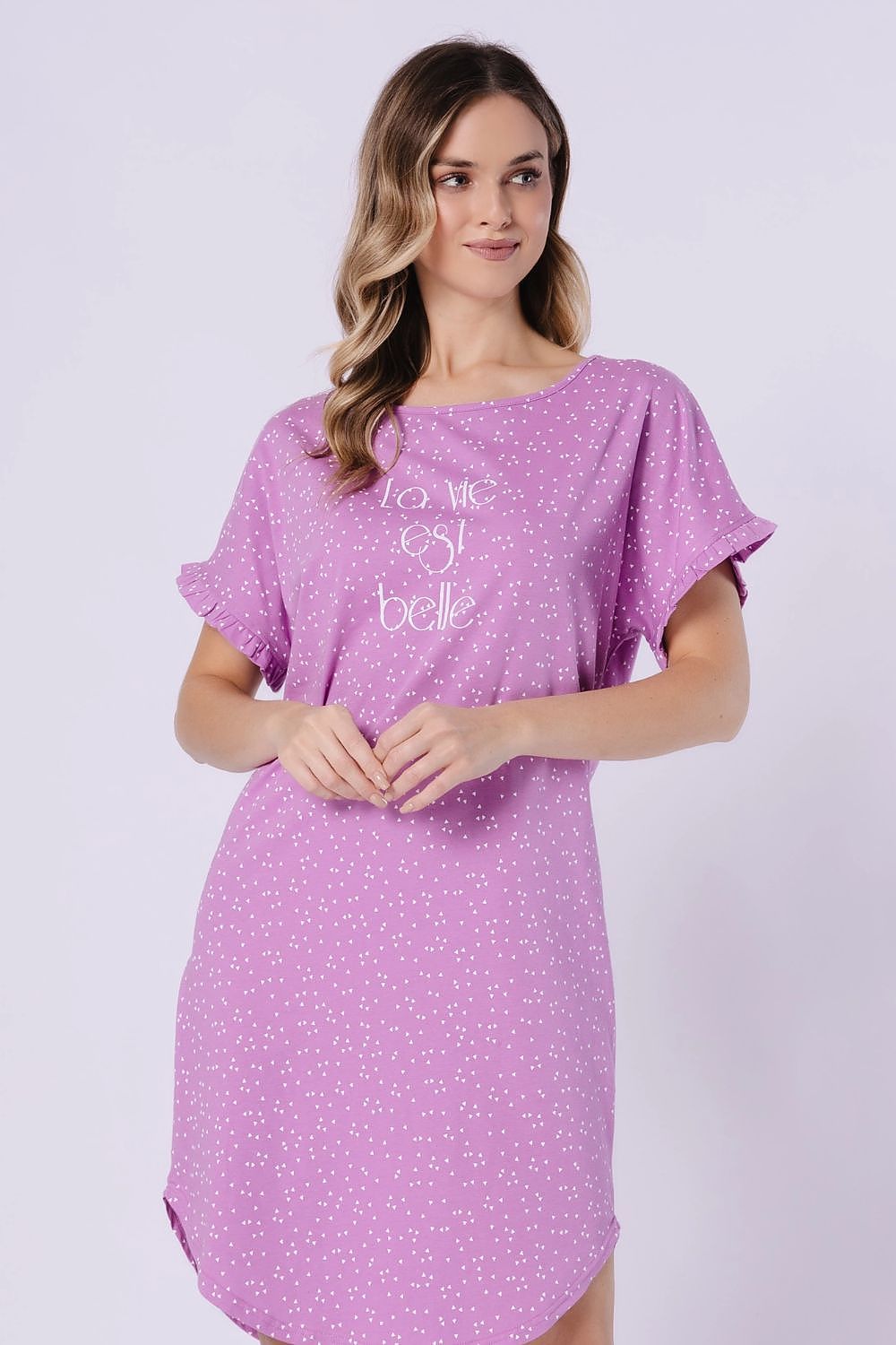  Koszulka nocna Koszula Nocna Model Rena 1716 Magenta - M-Max 