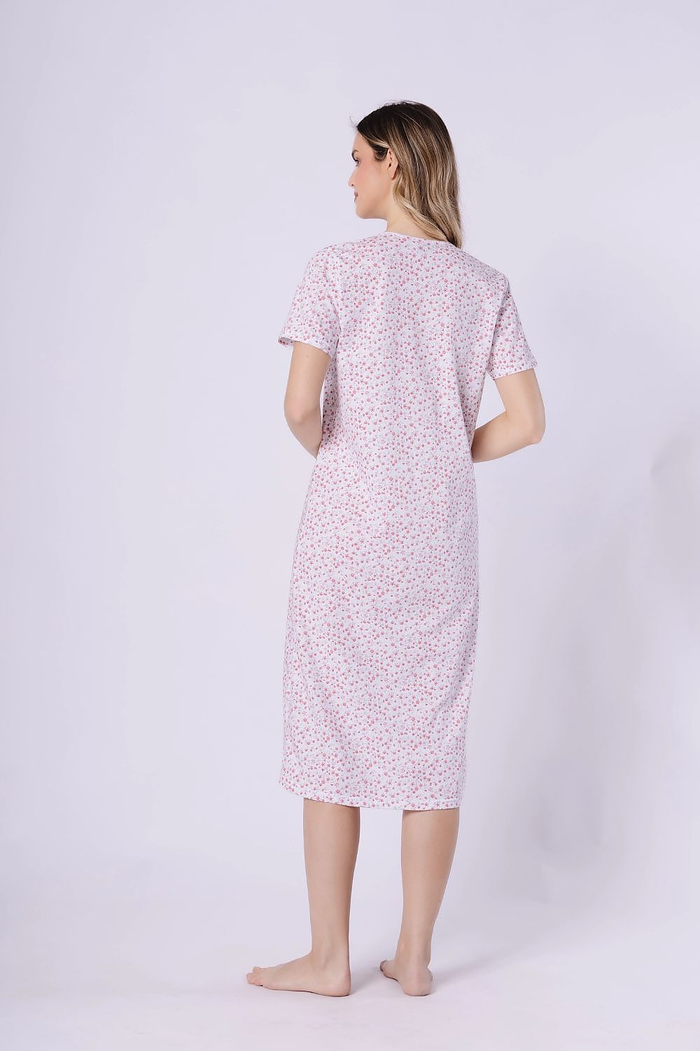  Koszulka nocna Koszula Nocna Model Oriana 1723 Coral/White - M-Max 