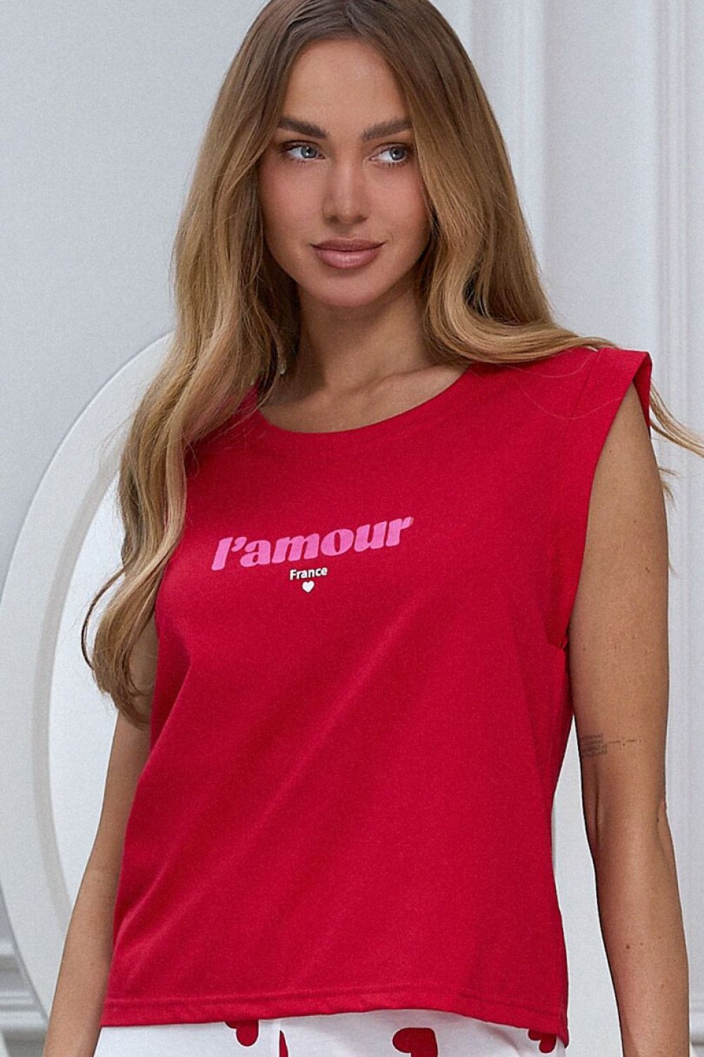  Piżama Damska Model Valentine 223590 Red/White - Pure Sin 
