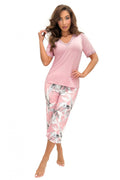  Piżama Damska Model Evita 3/4 230071 Powder Pink/Wzór - Donna 