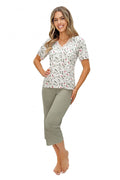  Piżama Damska Model Melisa 3/4 228997 Green/Ecru - Donna 
