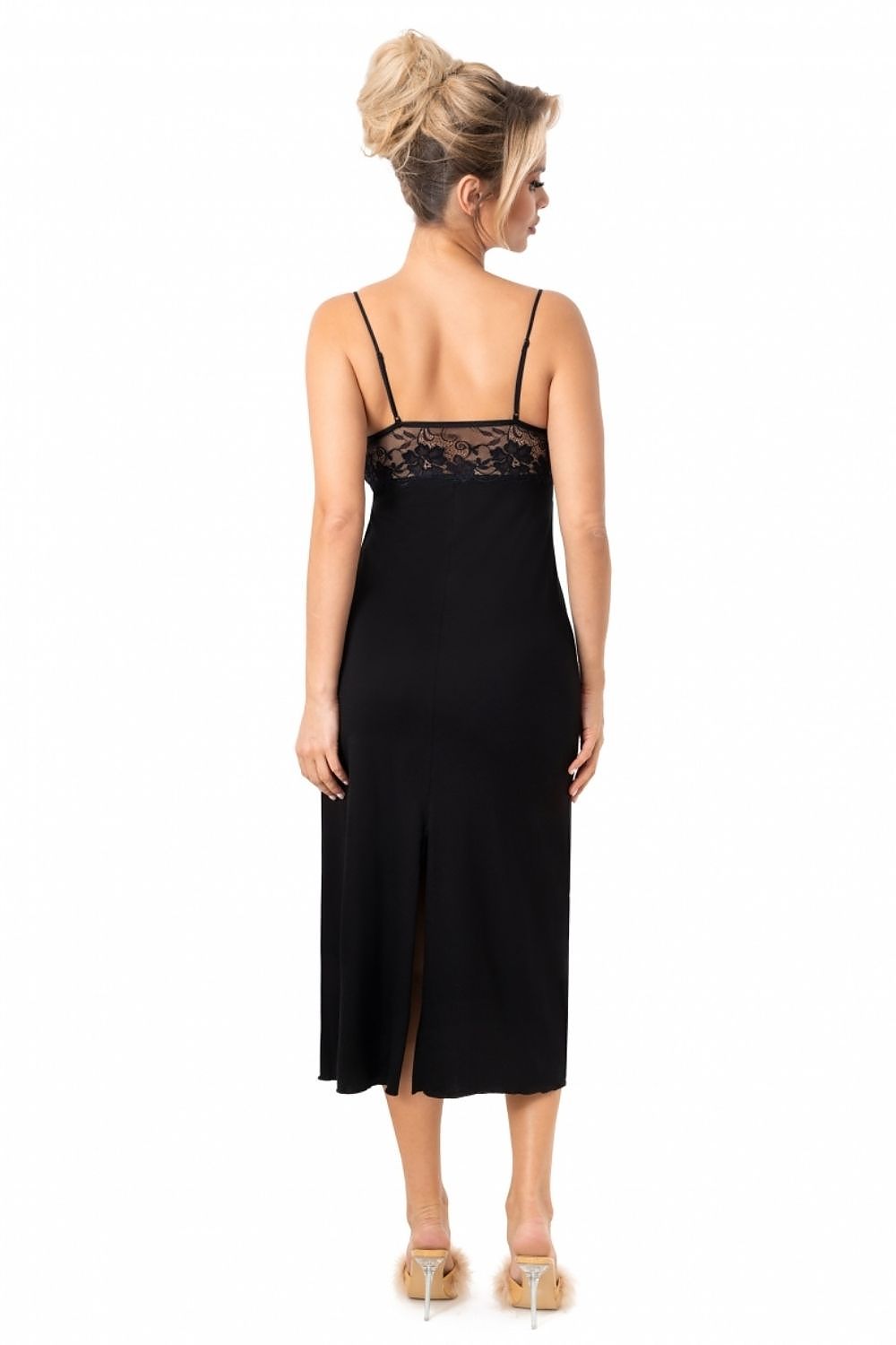  Koszulka nocna Koszula Nocna Model  Jasmine Long 231613 Black - Donna 