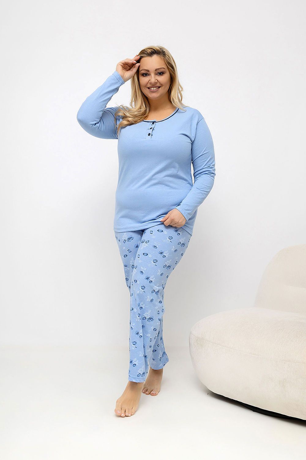   Piżama Damska Model DU-PI-FP-510.13 Light Blue - Forever Pink 