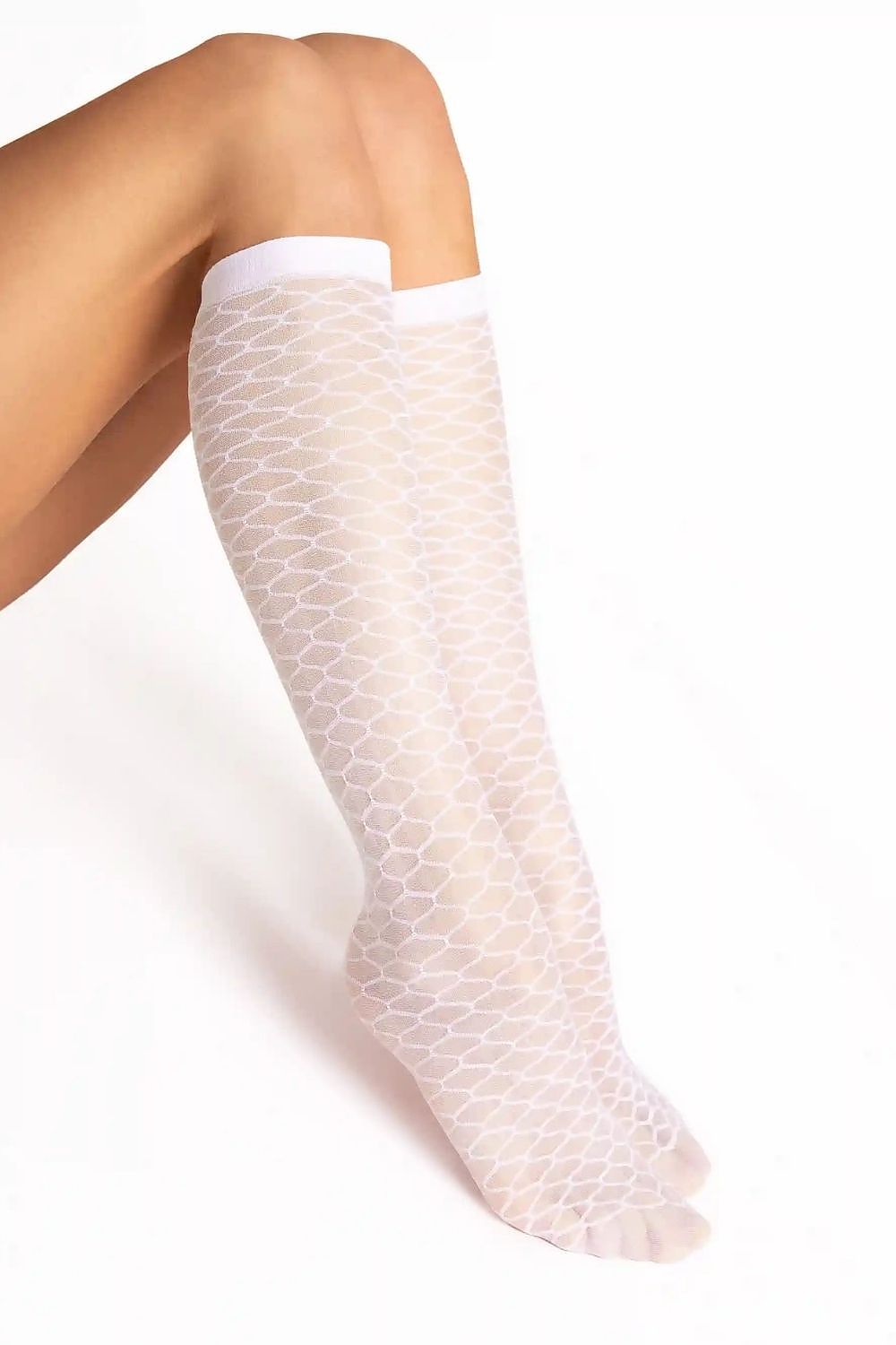   Podkolanówki Model Darlita 20 White - Fiore 