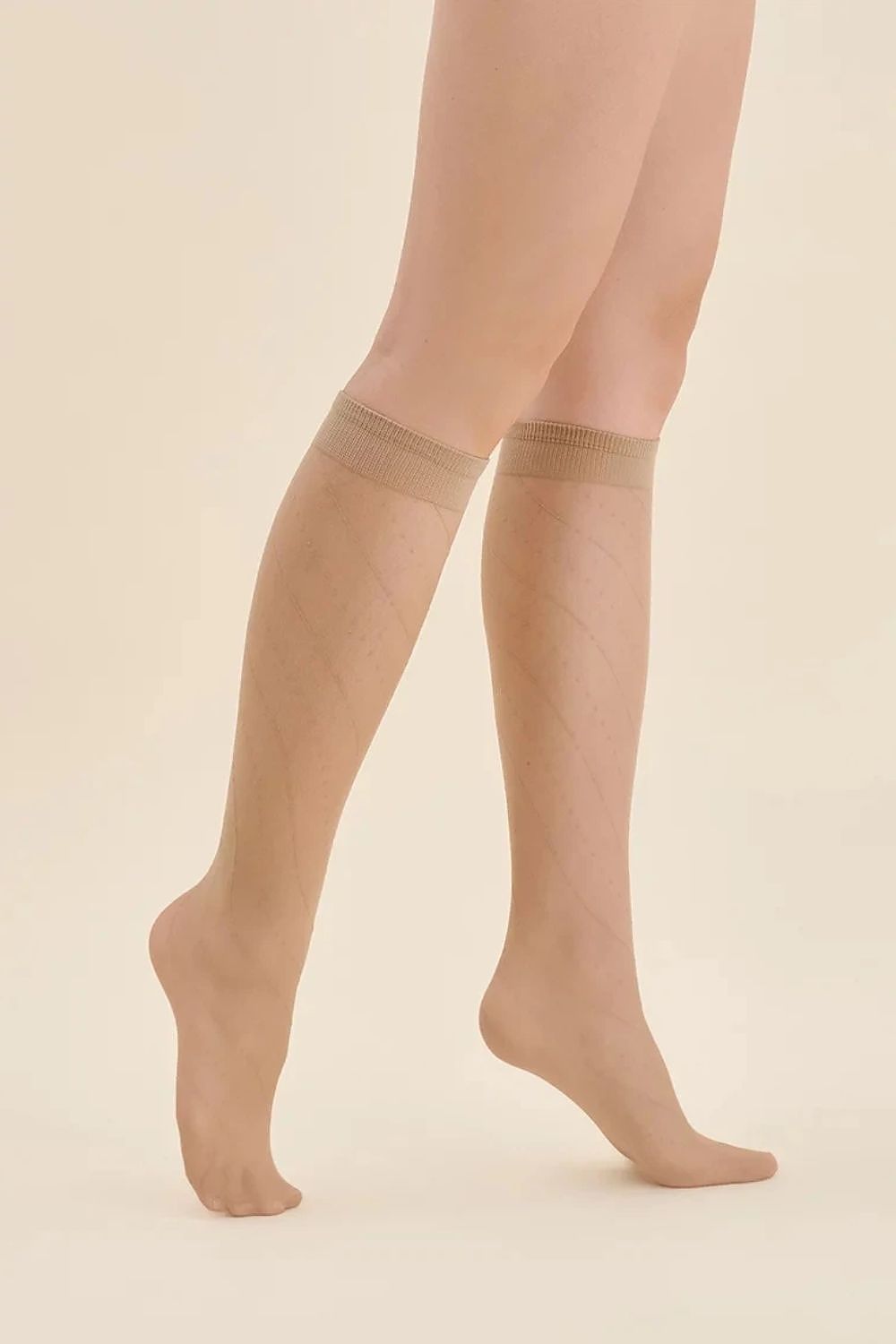   Podkolanówki Model Mira 574 Beige - Gabriella 