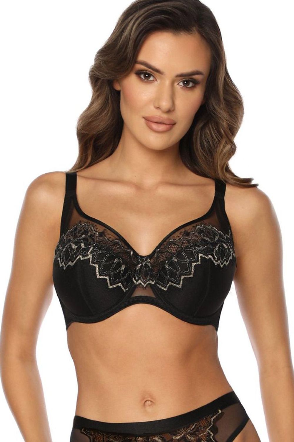  Biustonosz Soft Biustonosz Semi-Soft Model Shimmer Sophie BC-1074 178621 Black - Kinga 