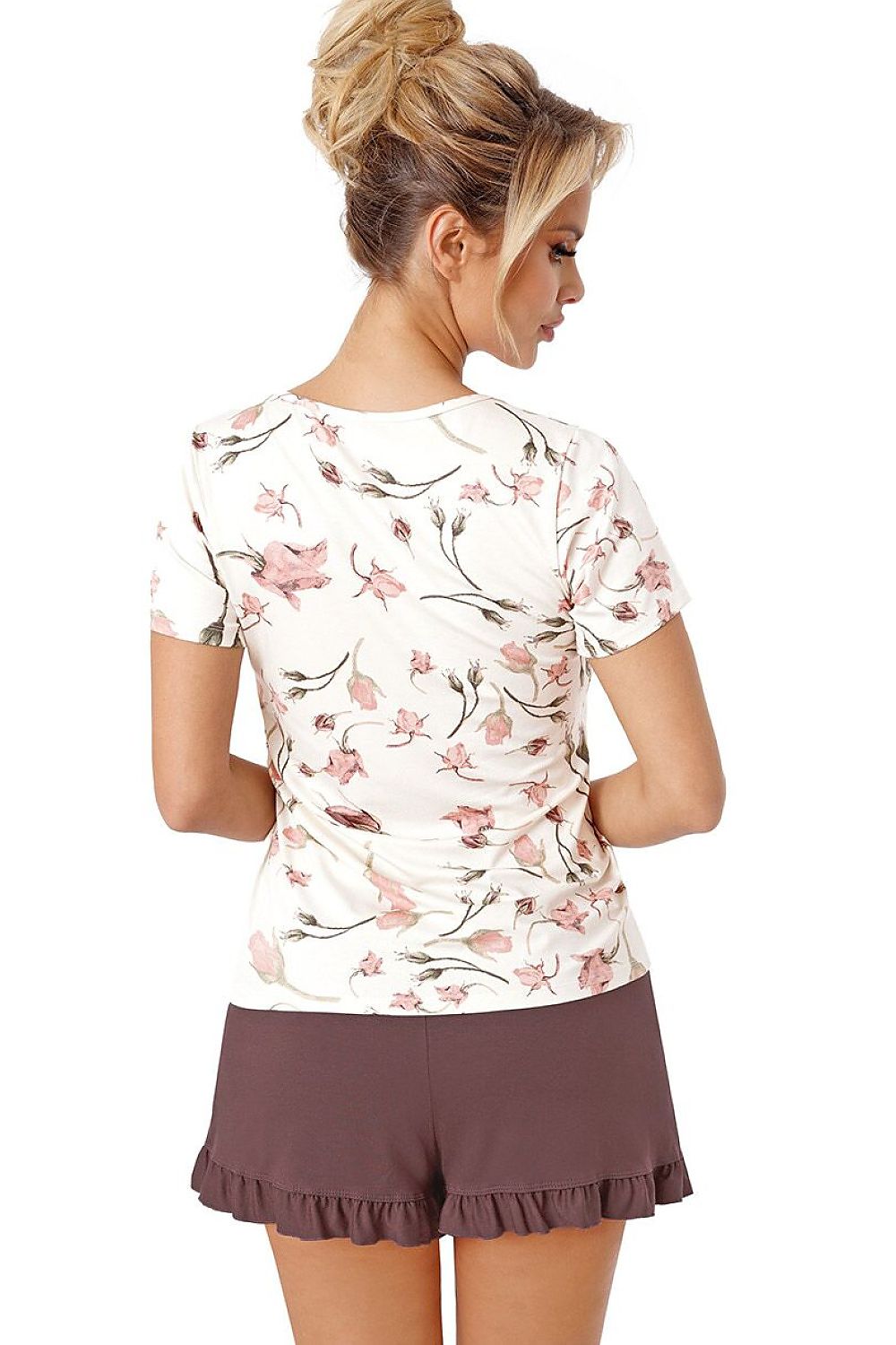  Piżama Damska Model Amaris Short 205327 Ecru/Śliwka - Donna 