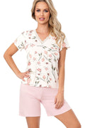  Piżama Damska Model Amaris 1/2 206017 Ecru/Pink - Donna 