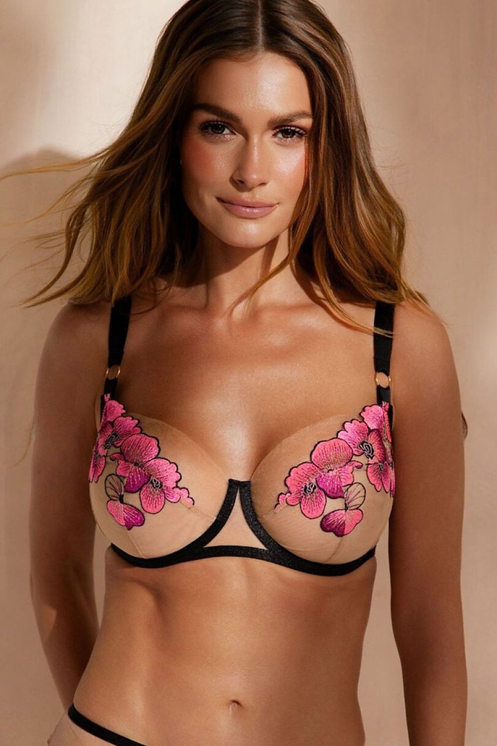  Biustonosz Soft Model Desert Bloom SC-1256 238483 Pink/Black - Kinga 