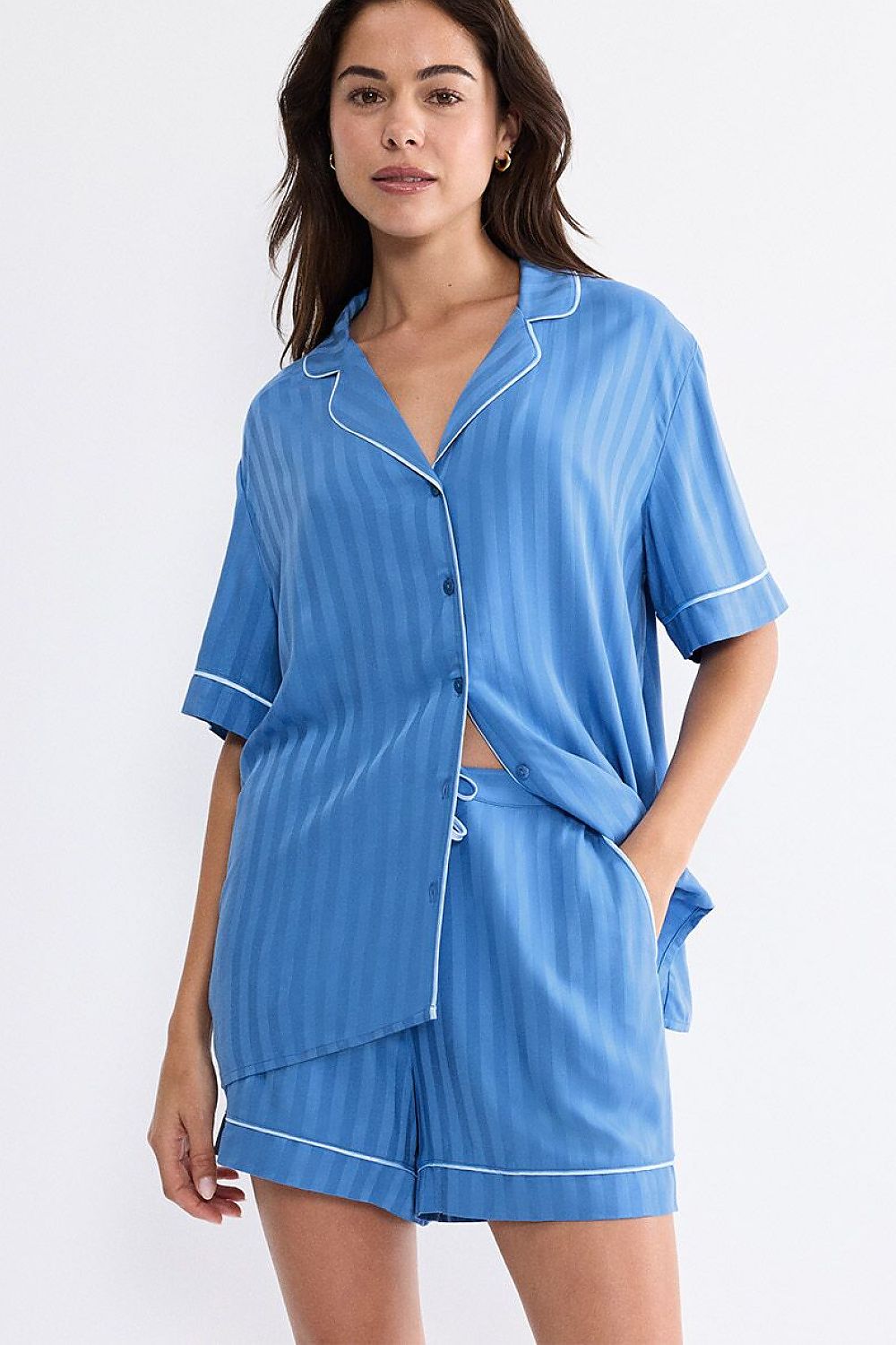  Piżama Szorty do spania Model Amourette Jacquard 10227207-005J 229912 Blue - Triumph 