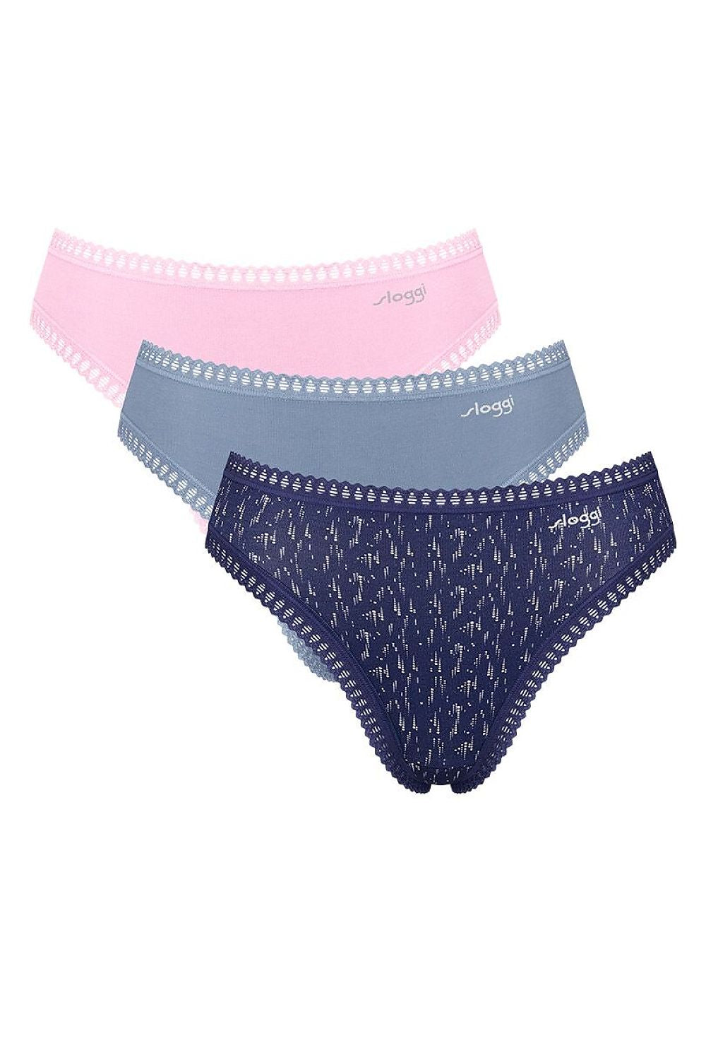  Figi Komplet Model Go Crush High Leg 10219672-V004 3pack 214156 Navy/Blue/Pink - Sloggi 