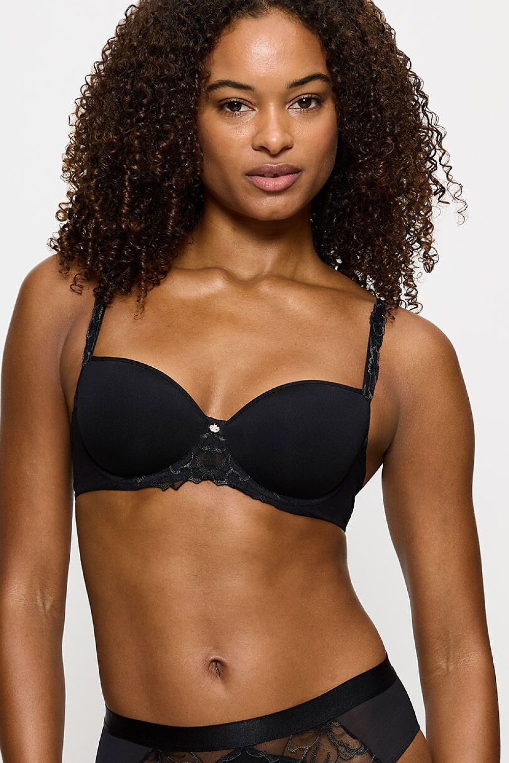  Biustonosz push up Biustonosz Usztywniany Model Wild Azalea Florale WHP 10219858-0004 205705 Black - Triumph 