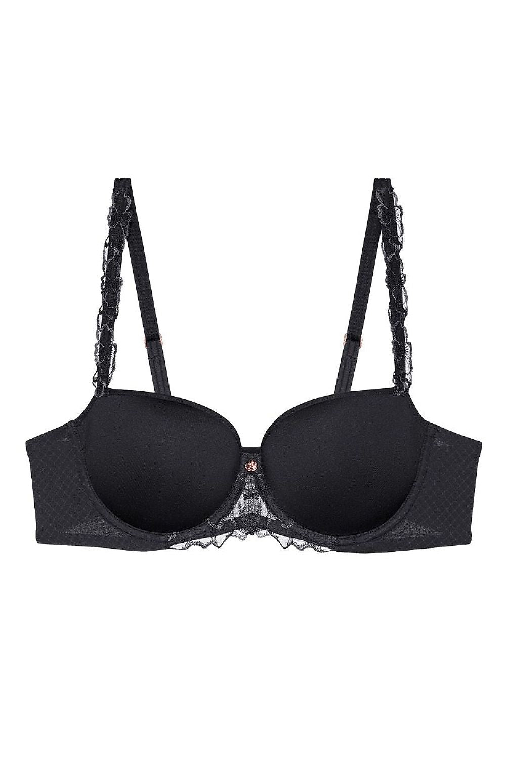  Biustonosz push up Biustonosz Usztywniany Model Wild Azalea Florale WHP 10219858-0004 205705 Black - Triumph 