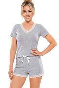  Piżama Damska Model Megi Krótka 239875 Grey - Donna 