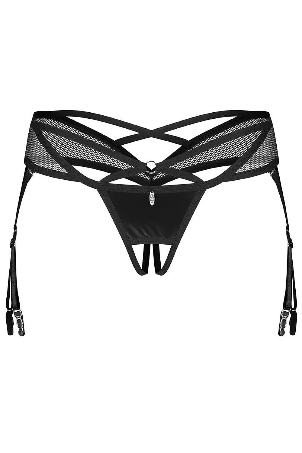  Stringi  z paskami do pończoch Model Dominna 221790 Black - Obsessive 
