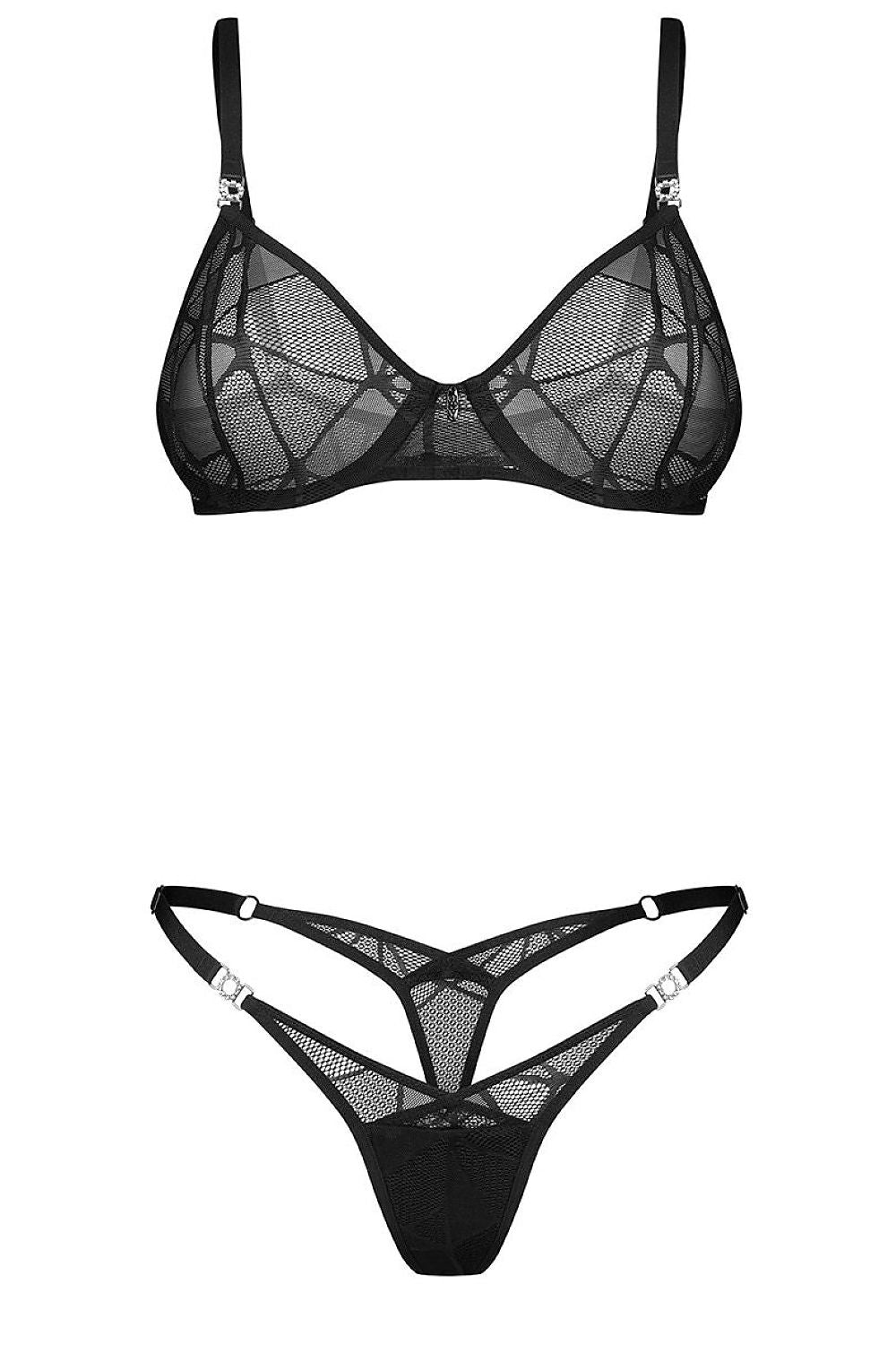   Komplet Model Olianna Siatka 232414 Black - Obsessive 