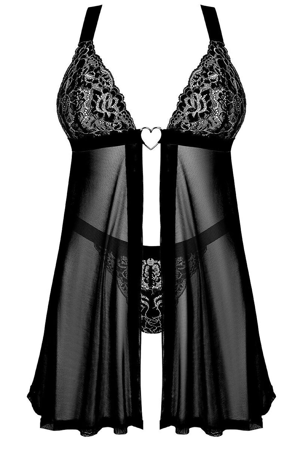   Komplet Model Elianes Babydoll 232408 Black - Obsessive 